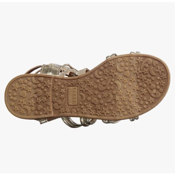 Stuart Weitzman Girls Camia Spartalo Gladiator Sandals Champagne Gold Size 4 - Picture 13 of 13